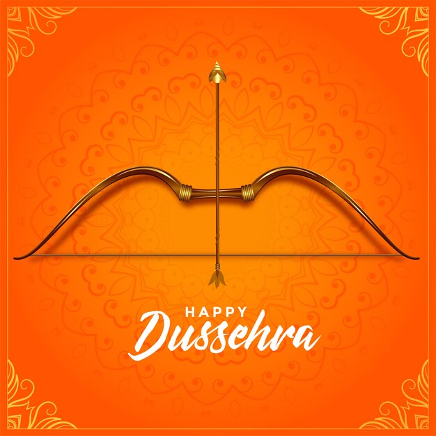 Tarjeta de felicitación cultural feliz dussehra arco y flecha festival