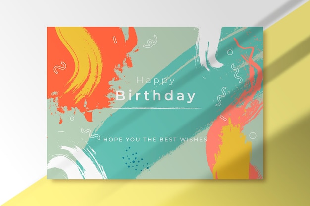 Tarjeta de felicitación de cumpleaños de formas abstractas