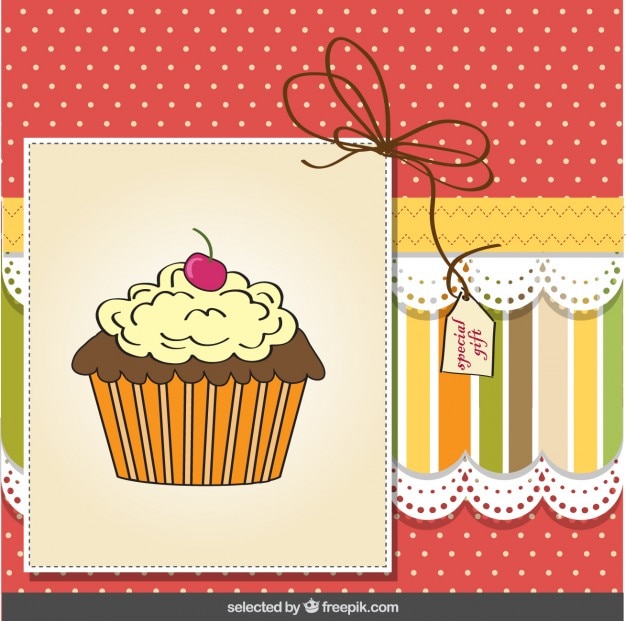 Tarjeta de felicitación con un cupcake