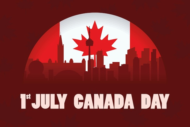 Vector gratuito tarjeta de felicitación para el día de canadá