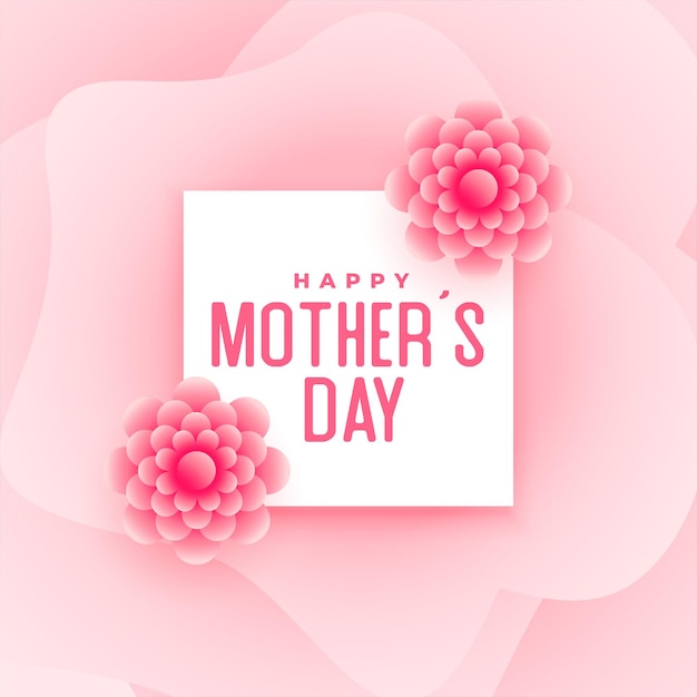 Tarjeta de felicitación del día de las madres felices con flores