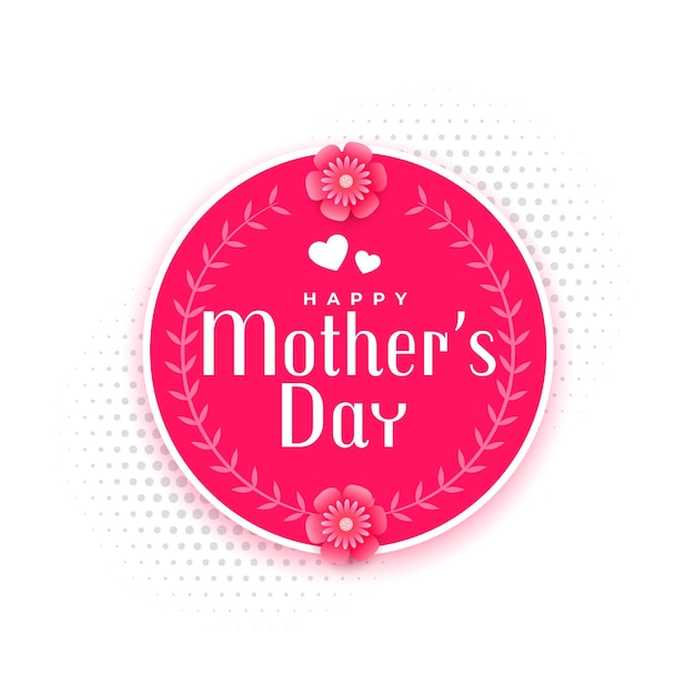 Vector gratuito tarjeta de felicitación del día de las madres felices con flores