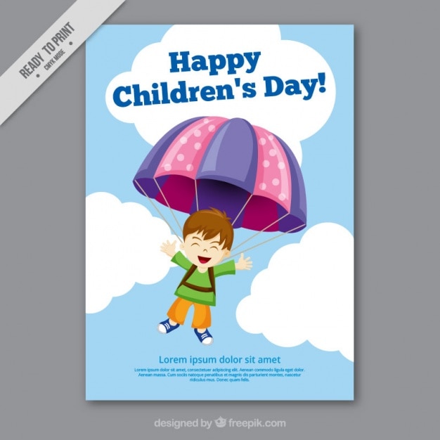 Vector gratuito tarjeta de felicitación del día del niño