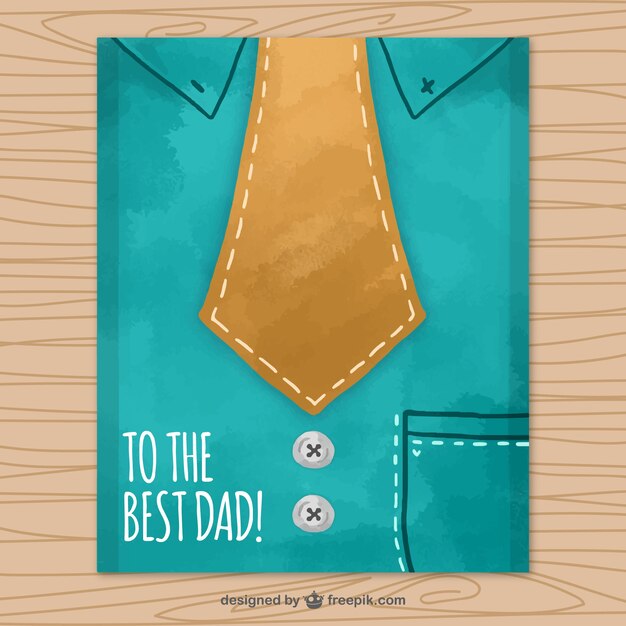 Tarjeta de felicitación del día del padre con camisa y corbata