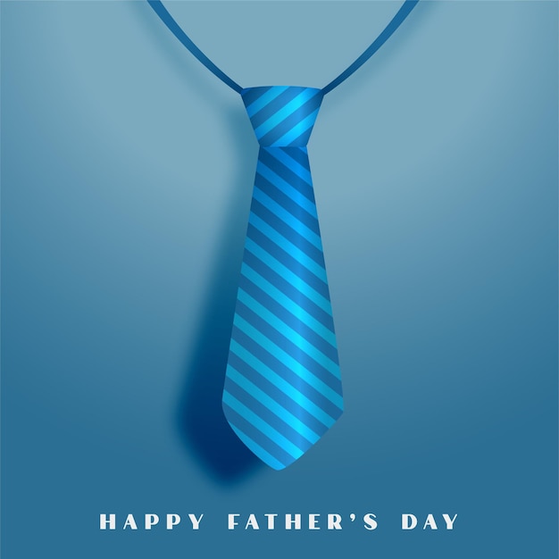 Vector gratuito tarjeta de felicitación del día de padres feliz con corbata azul