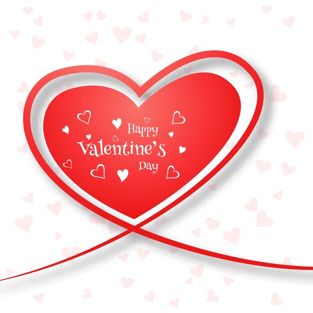 Tarjeta de felicitación del día de San Valentín con fondo de corazones