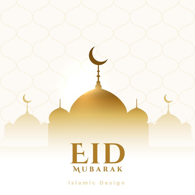 Tarjeta de felicitación dorada del festival eid mubarak