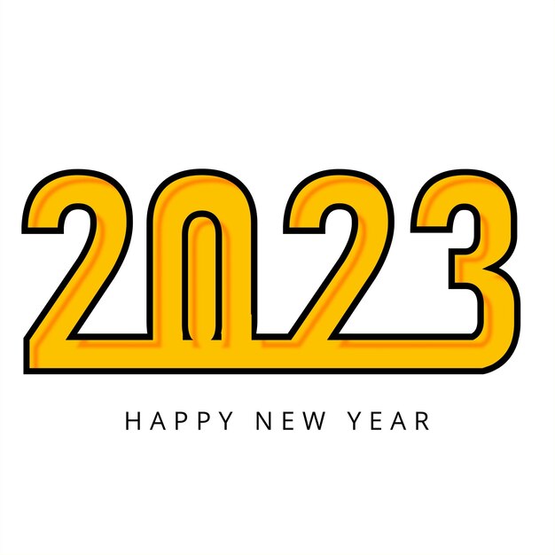 Tarjeta de felicitación feliz año nuevo 2023 fondo de celebración