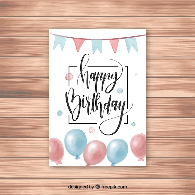 Vector gratuito tarjeta de felicitación del feliz cumpleaños con confeti