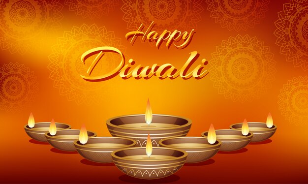 tarjeta de felicitación feliz del festival de diwali