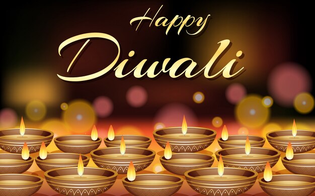 tarjeta de felicitación feliz del festival de diwali