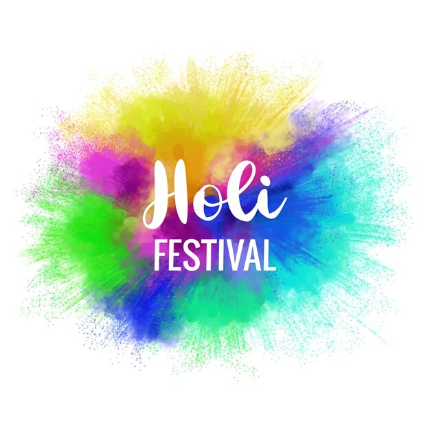 Tarjeta de felicitación del festival feliz holi para el fondo de salpicaduras