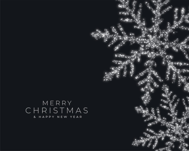 Vector gratuito tarjeta de felicitación del festival de feliz navidad con copos de nieve brillantes