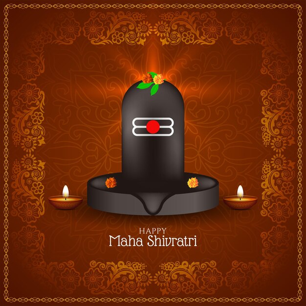 Tarjeta de felicitación del festival Maha Shivratri de marco decorativo