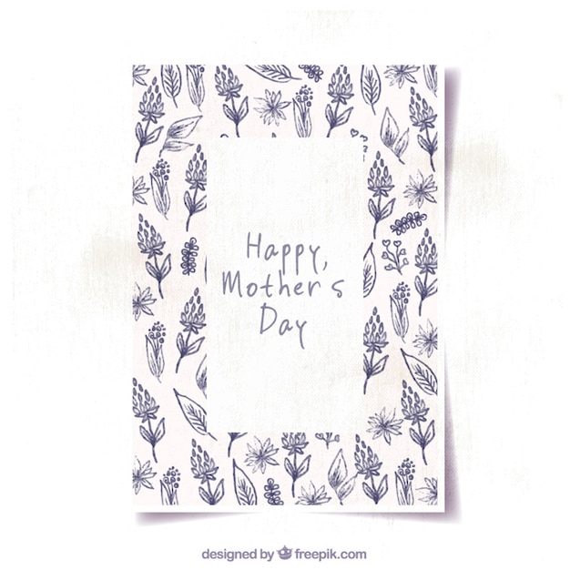 Tarjeta de felicitación floral decorativa para el día de la madre