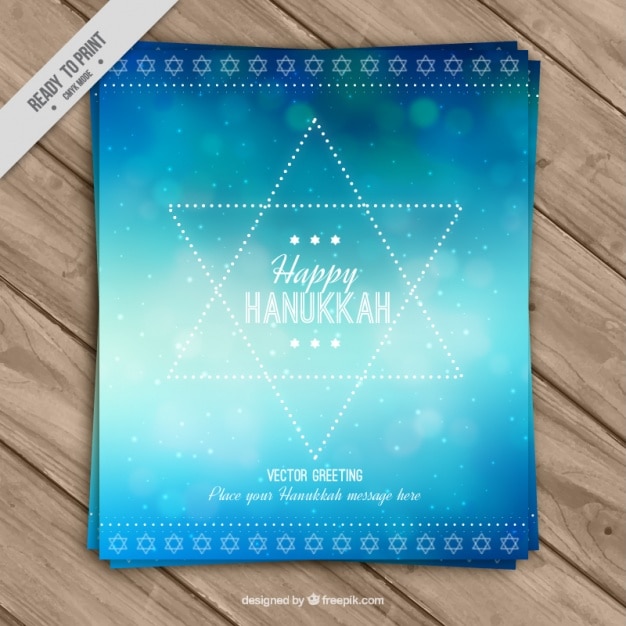 Tarjeta de felicitación de hanukkah abstracta con efecto bokeh