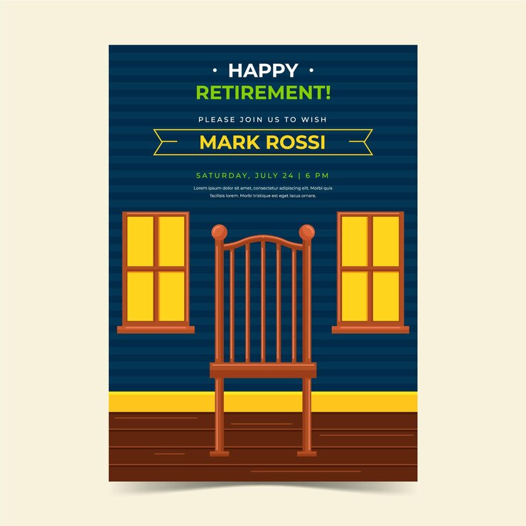 Vector gratuito tarjeta de felicitación de jubilación plana orgánica