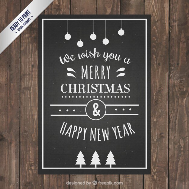 Tarjeta de felicitación de navidad en estilo retro
