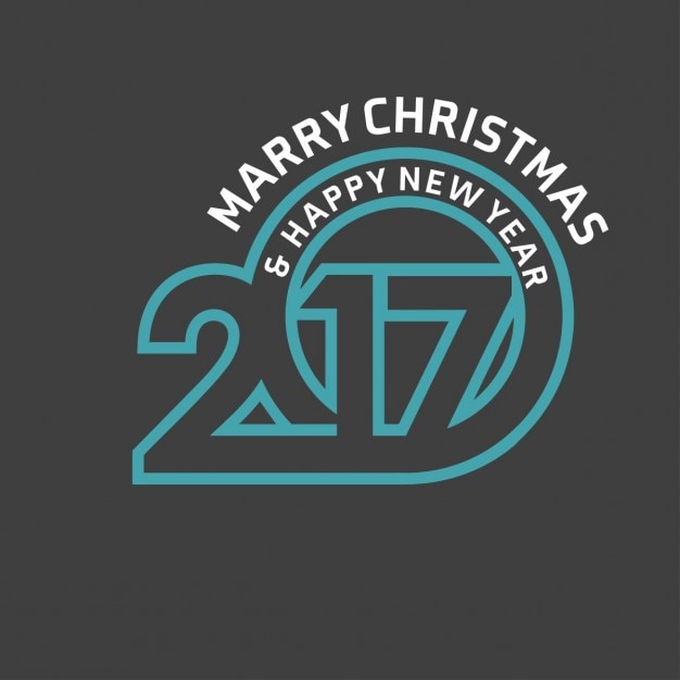 Vector gratuito tarjeta de felicitación negra para el año nuevo 2017
