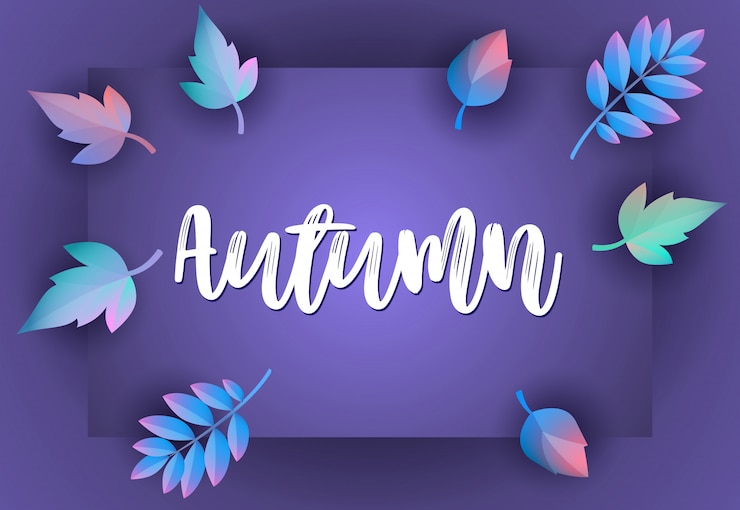 Vector gratuito tarjeta de felicitación de otoño con violeta