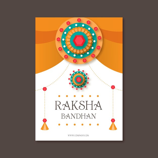 Tarjeta de felicitación plana raksha bandhan
