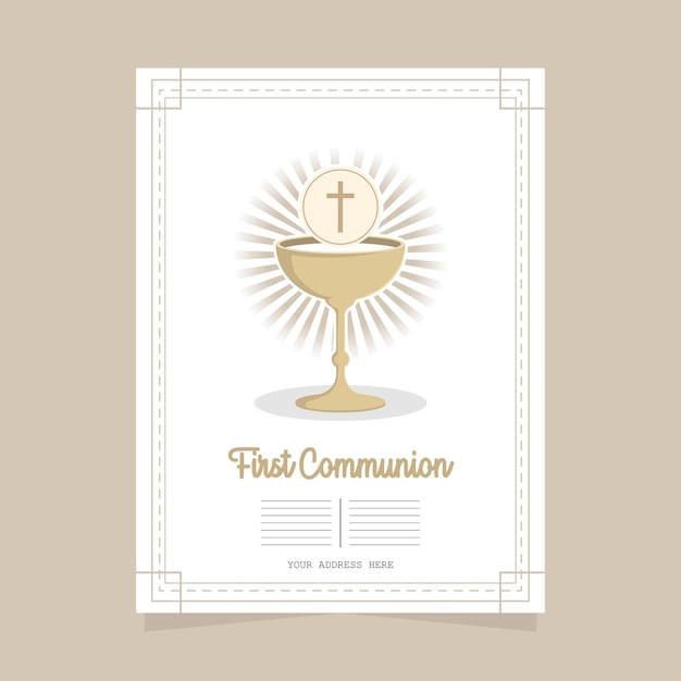 Tarjeta de felicitación de primera comunión