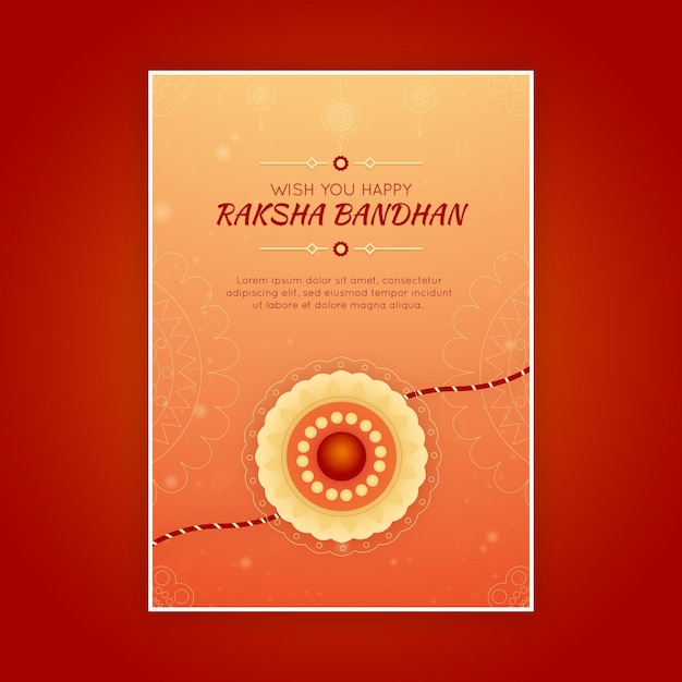 Vector gratuito tarjeta de felicitación de raksha bandhan