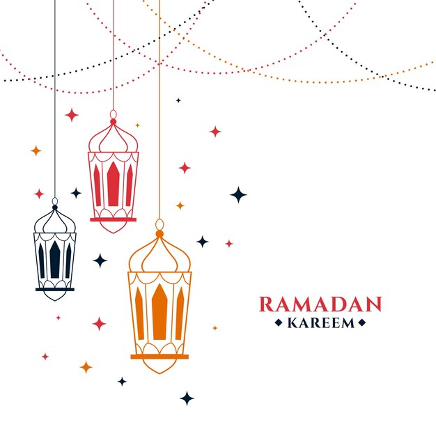 Tarjeta de felicitación de ramadan kareem
