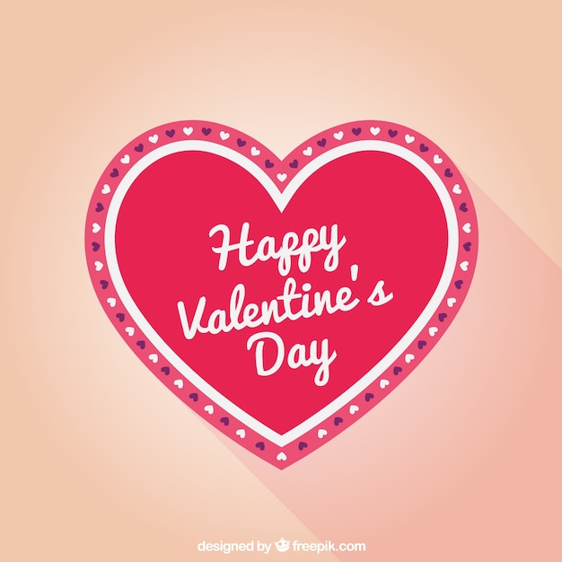 Vector gratuito tarjeta de felicitación de san valentín de corazón