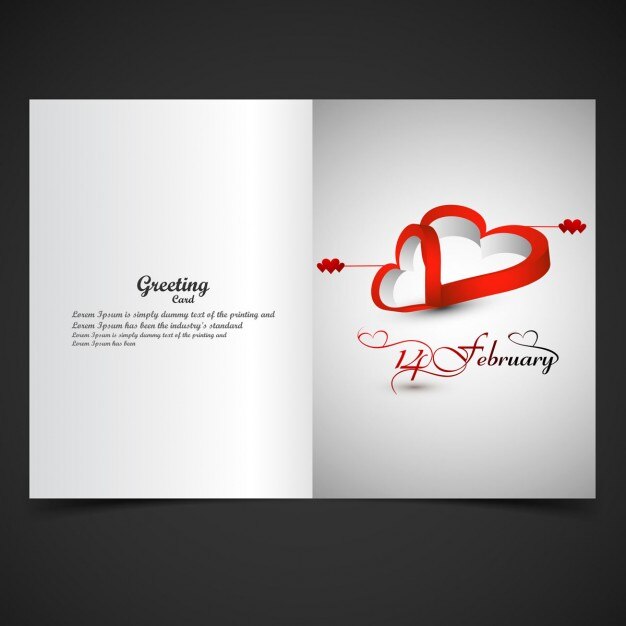 Tarjeta de felicitación de San Valentín con corazones
