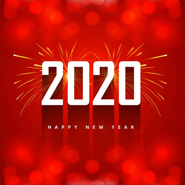 Tarjeta de felicitación de texto de año nuevo creativo 2020