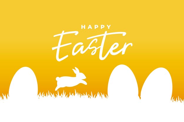tarjeta de felicitaciones de Pascua con conejo y huevos