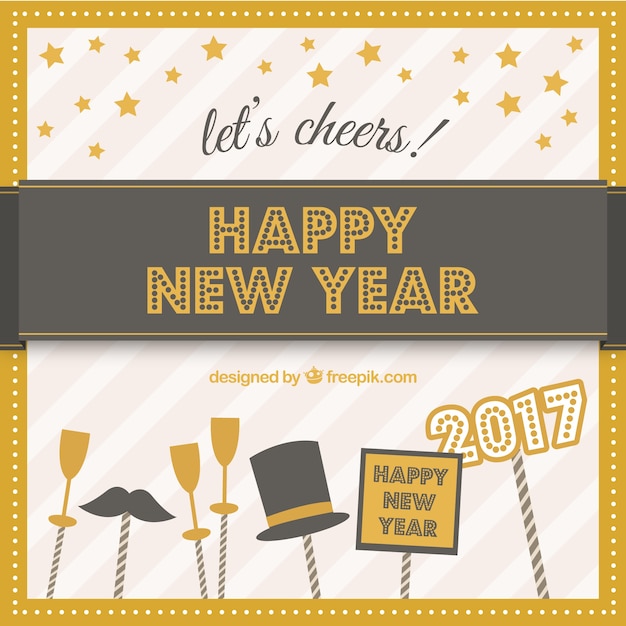 Vector gratuito tarjeta de feliz año para el 2017