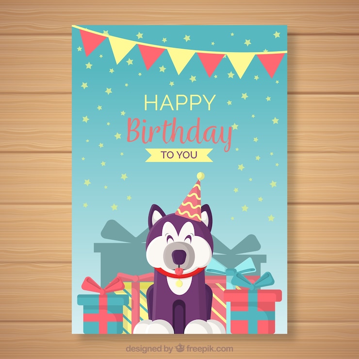 Vector gratuito tarjeta del feliz cumpleaños con animal lindo