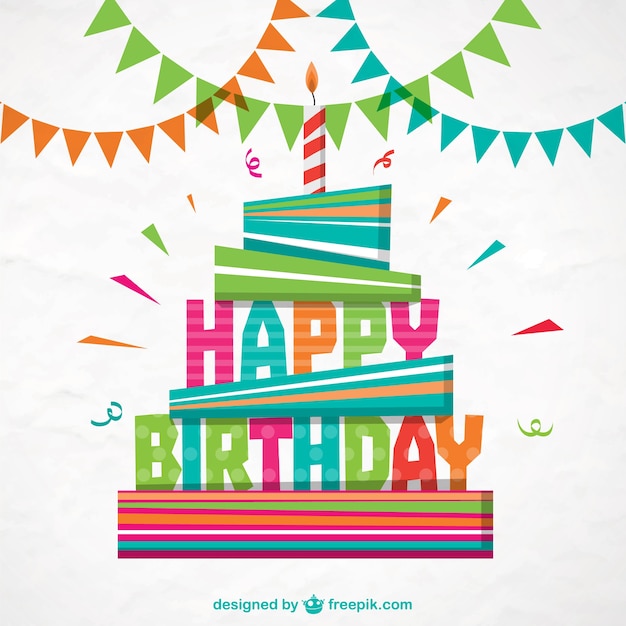 Tarjeta de feliz cumpleaños a color