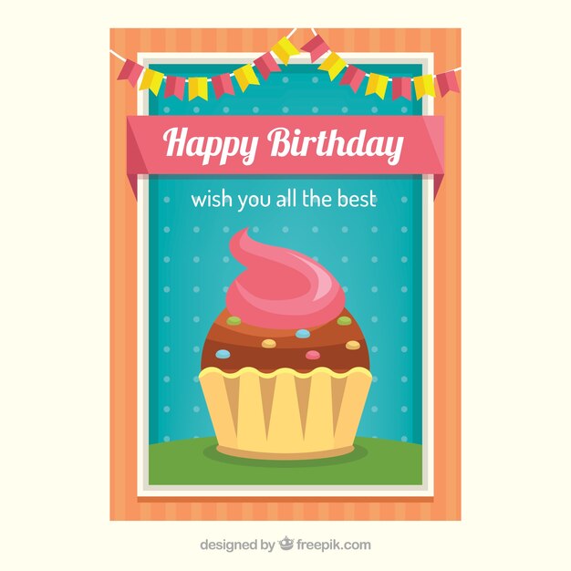 Tarjeta de feliz cumpleaños en estilo hecho a mano