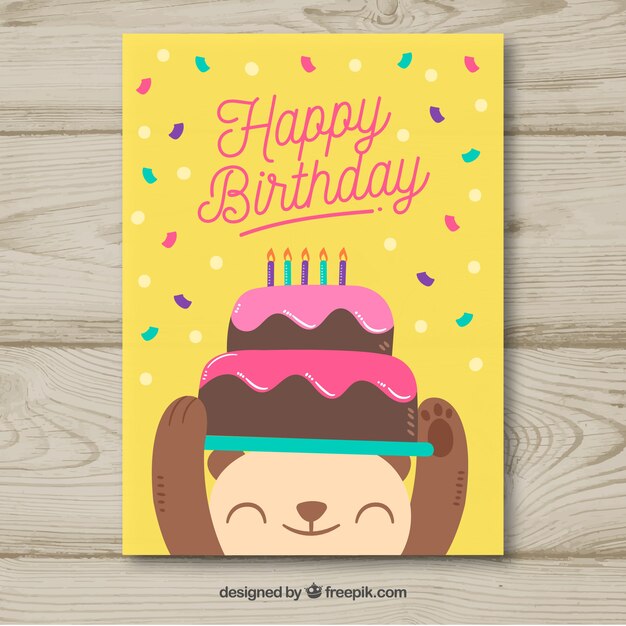 Tarjeta de feliz cumpleaños en estilo hecho a mano