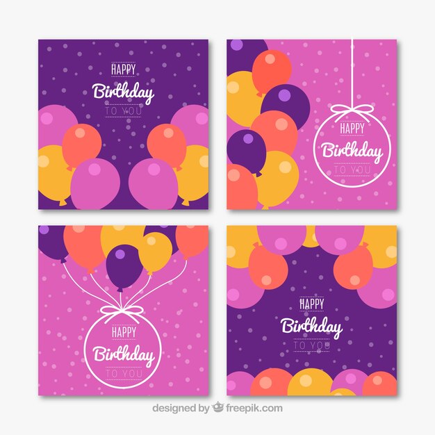 Tarjeta de feliz cumpleaños en estilo plano