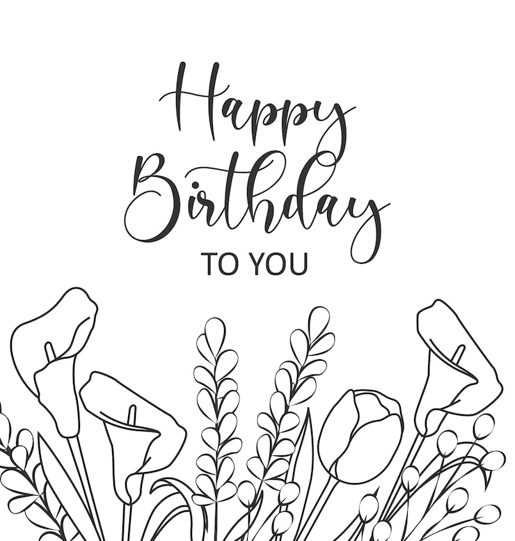 Vector gratuito tarjeta de feliz cumpleaños fondo floral que se puede usar para deseos de cumpleaños e invitaciones de boda