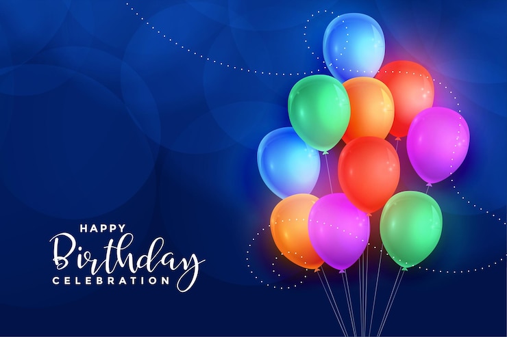 Vector gratuito tarjeta de feliz cumpleaños de globos de colores