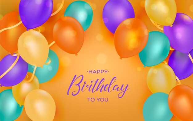 Tarjeta del feliz cumpleaños con globos