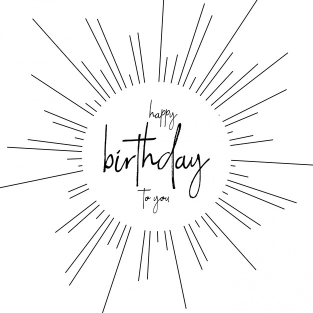 Tarjeta de feliz cumpleaños con vector typogrpahy