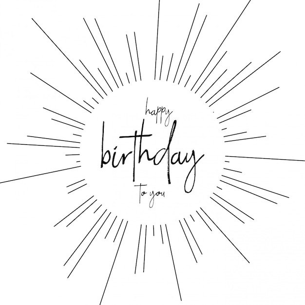 Tarjeta de feliz cumpleaños con vector typogrpahy