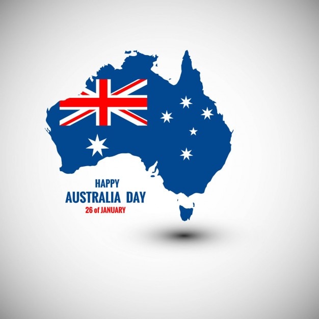 Tarjeta feliz día de australia con mapa