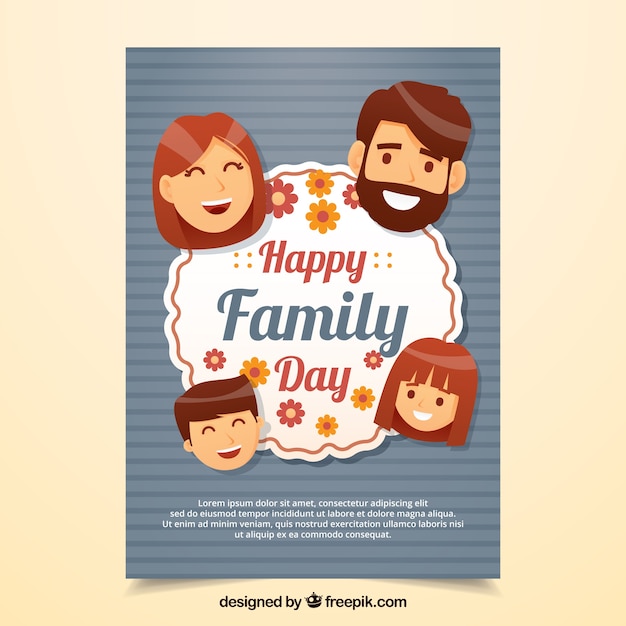 Vector gratuito tarjeta de feliz día de la familia