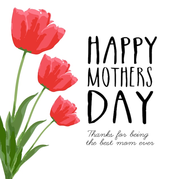 Tarjeta feliz día de la madre con rosas