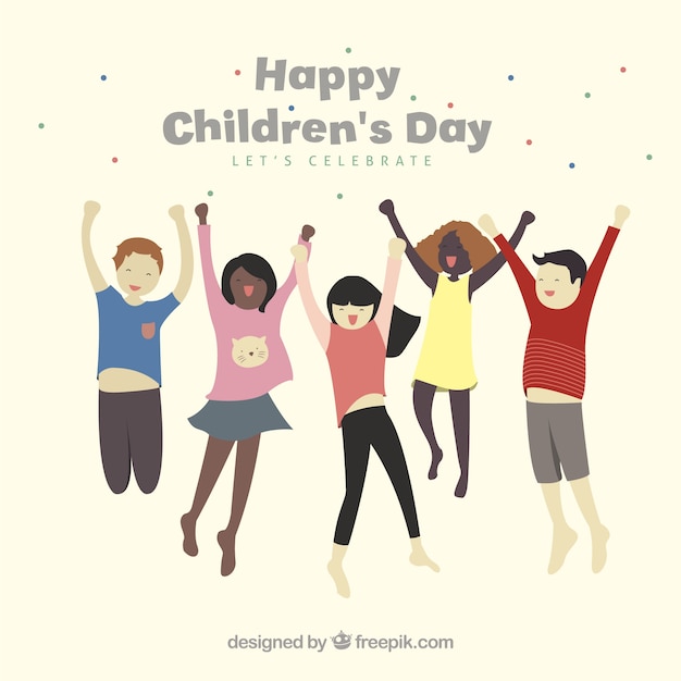 Vector gratuito tarjeta de feliz día de los niños