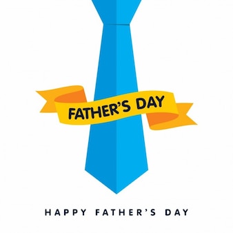 Tarjeta de feliz día del padre con corbata azul y cinta