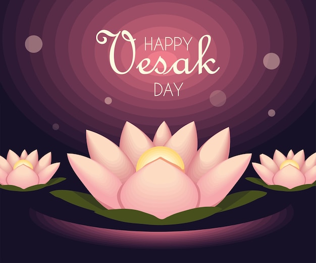 Tarjeta feliz del día vesak