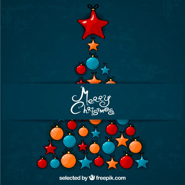 Tarjeta de feliz navidad con un árbol de navidad